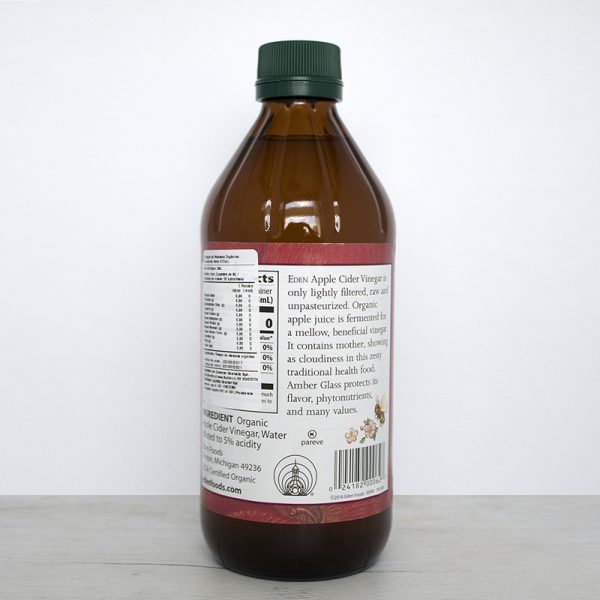 Vinagre de manzana orgánico sin filtrar  473 ml.